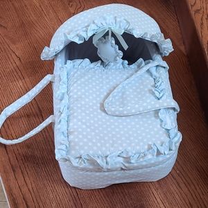 Stephan Baby Infant Boy Vintage Dot Moses Basket